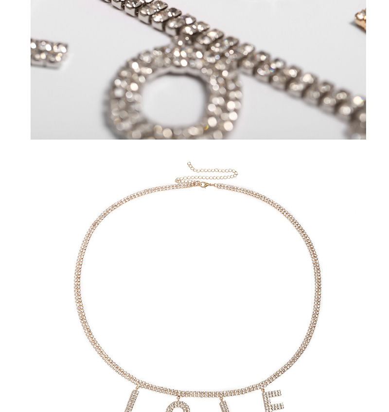 Fashion White K Geometric Claw Chain Drill Hollow Love Letter Diamond Waist Chain,Body Piercing Jewelry