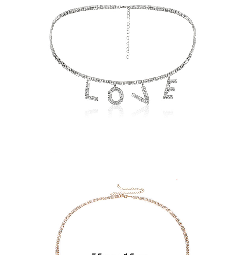 Fashion Gold Geometric Claw Chain Drill Hollow Love Letter Diamond Waist Chain,Body Piercing Jewelry