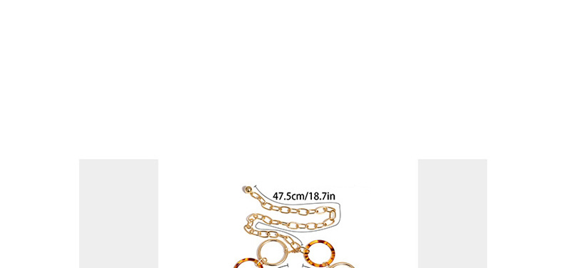 Fashion Metal Geometric Ring Acrylic Phase Waist Chain,Waist Chain