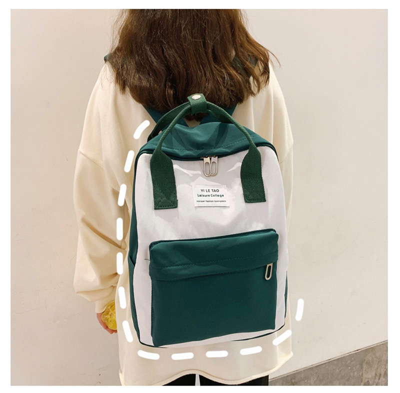Fashion Green Contrast Stitching Backpack,Backpack