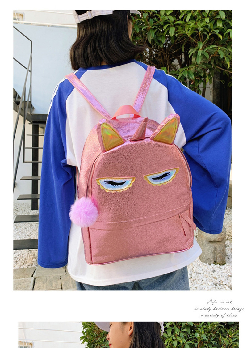 Fashion Pink Cartoon Eye Ear Laser Backpack,Backpack