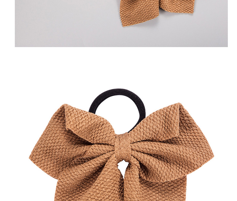 Fashion Brown Double-layered Water Chestnut Bow Large Intestine Elastic Band Elastic Head Rope,Hair Ring