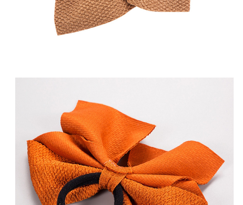 Fashion Orange Double-layered Water Chestnut Bow Large Intestine Elastic Band Elastic Head Rope,Hair Ring