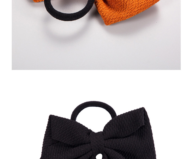 Fashion Black Double-layered Water Chestnut Bow Large Intestine Elastic Band Elastic Head Rope,Hair Ring