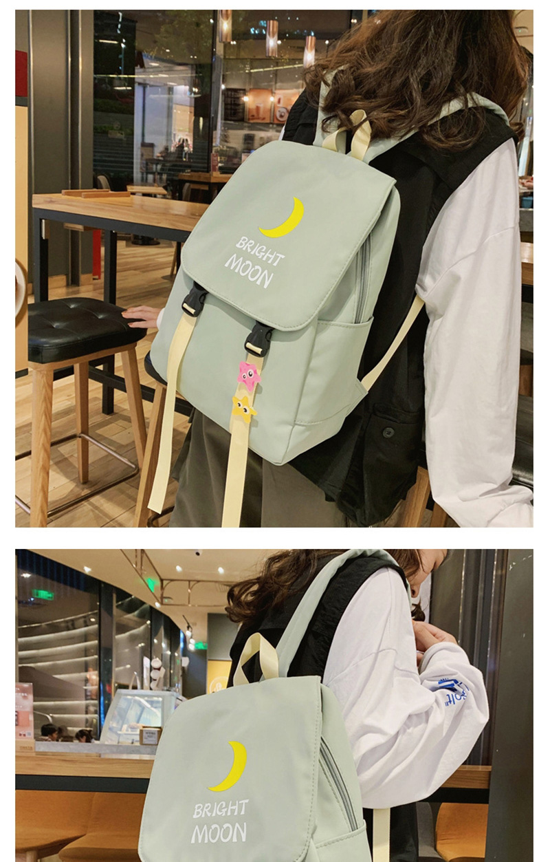 Fashion Yellow Moon Letter Printed Backpack,Backpack
