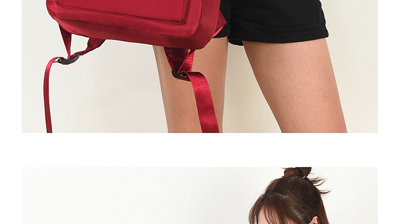 Fashion Red Send Pendant Ribbon Splicing Backpack,Backpack