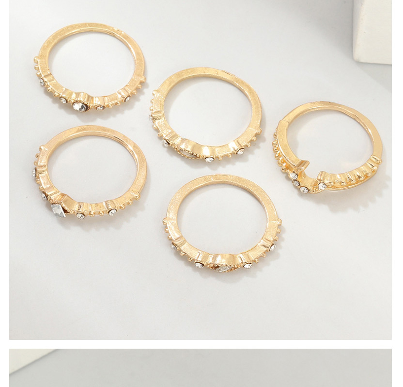 Fashion Gold Geometric Moon Diamond Ring,Fashion Rings