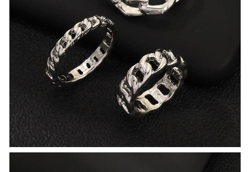 Fashion Silver Thick Chain Ring Set Of 3,Fashion Rings