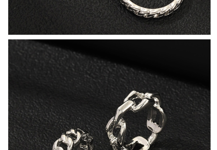 Fashion Silver Thick Chain Ring Set Of 3,Fashion Rings