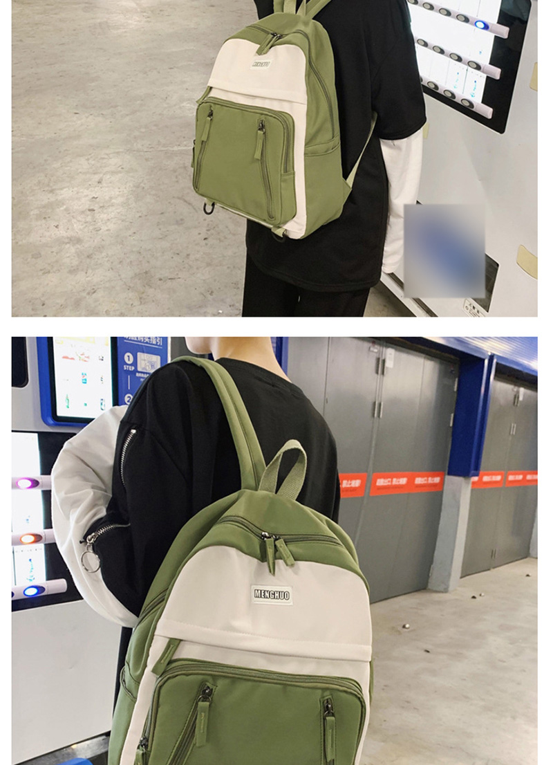 Fashion Green Colorblock Backpack,Backpack