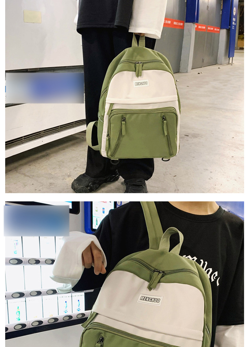 Fashion Green Colorblock Backpack,Backpack