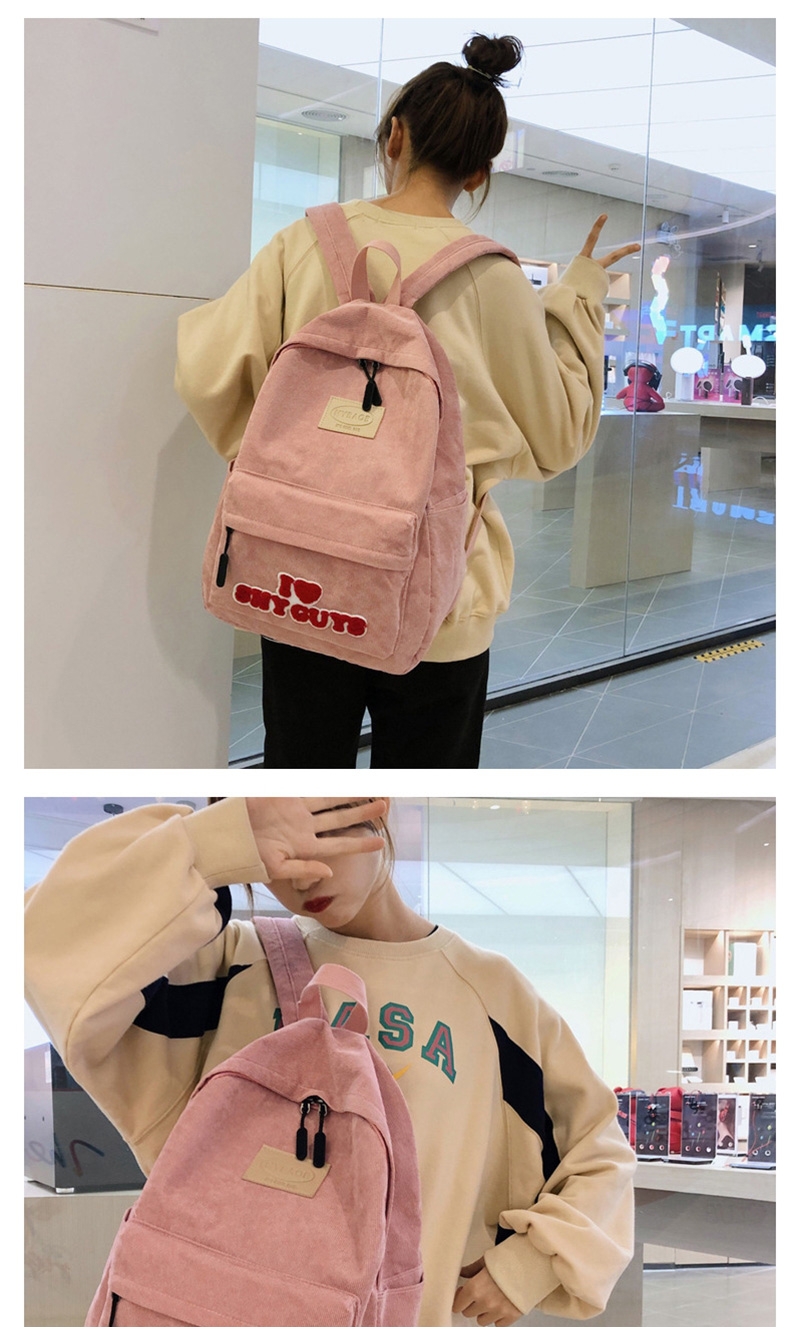 Fashion Pink Plush Letter Labeling Backpack,Backpack