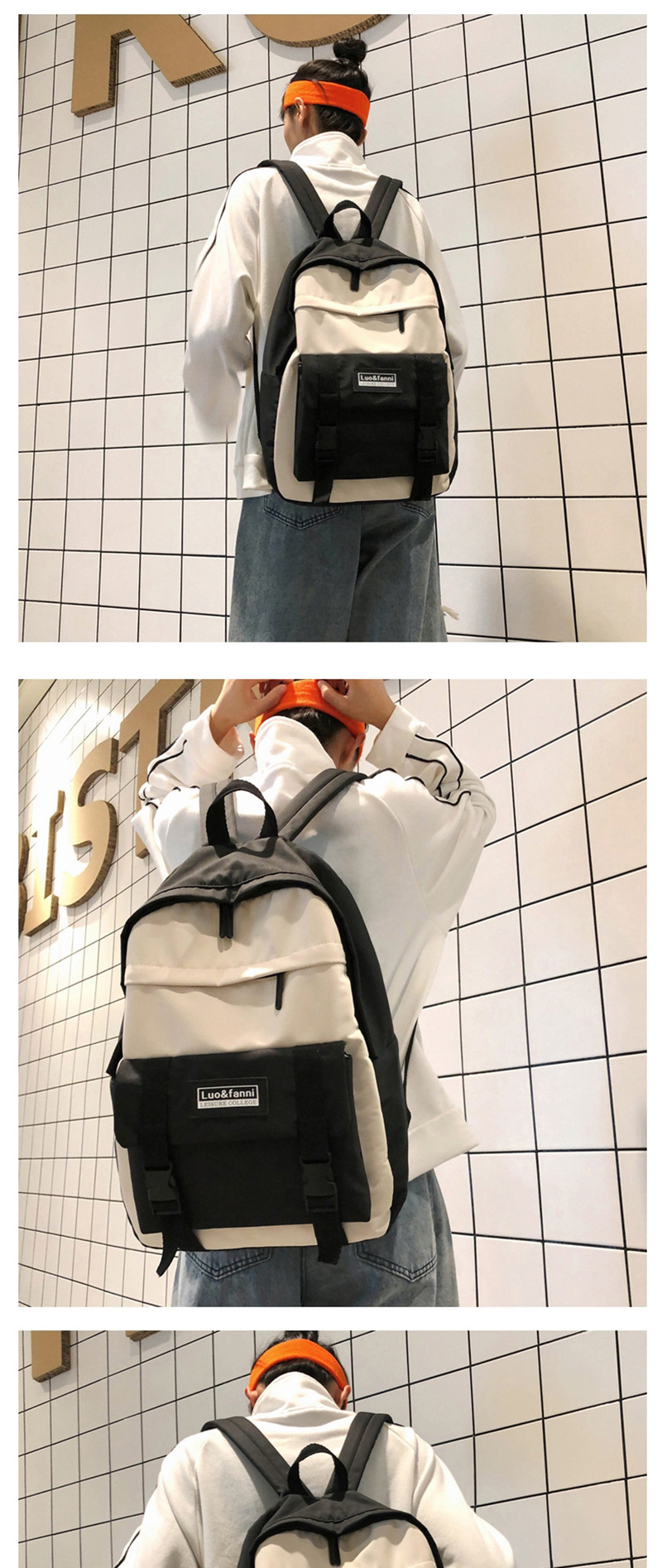 Fashion Green Contrast Shoulder Bag,Backpack