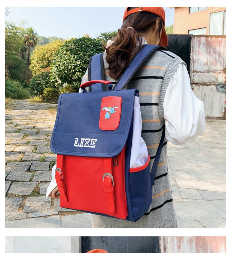 Fashion Black Child Contrast Flip Canvas Shoulder Bag,Backpack