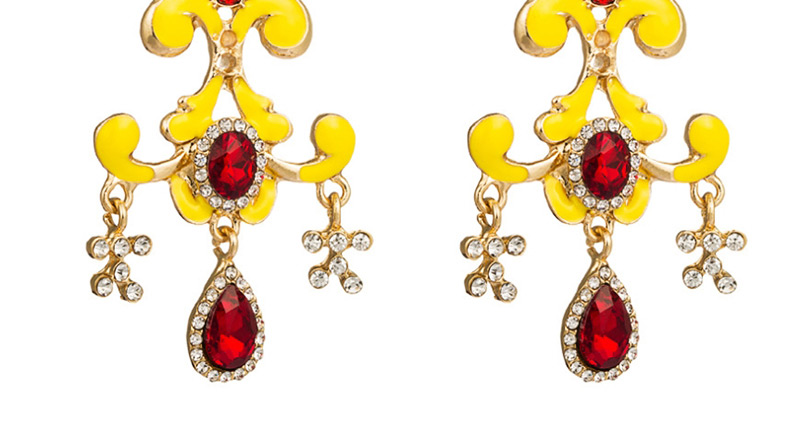 Fashion Gold  Silver Pin Multi-layer Alloy Drip Flower-studded Tassel Earrings,Drop Earrings