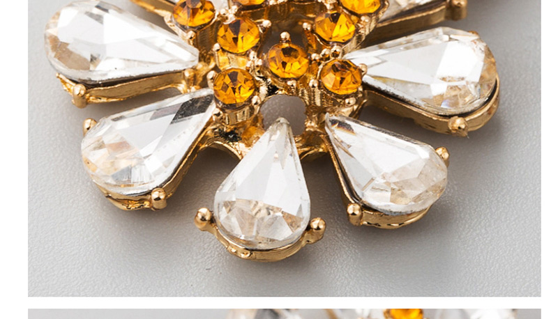 Fashion Gold  Silver Needle Alloy With Rhinestone Flower Drip Oil Leaf Stud Earrings,Drop Earrings