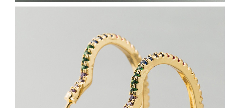 Fashion Color Copper Micro-inlaid Zircon Heart-shaped Earrings,Earrings