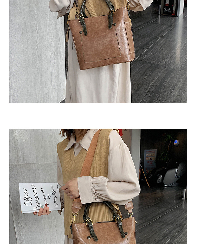 Fashion Black Broadband Contrast Shoulder Messenger Bag,Handbags