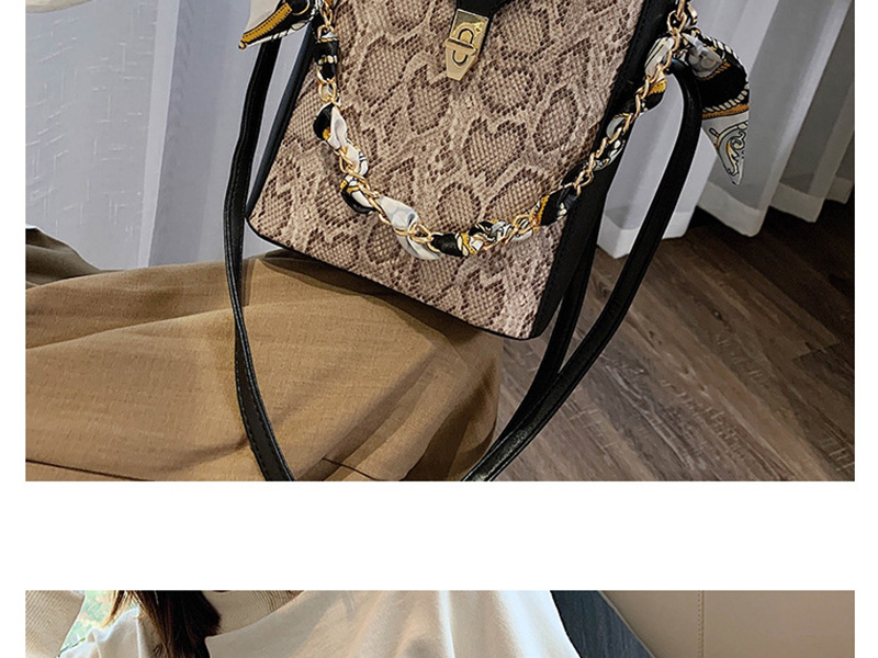 Fashion Light Grey Snake Chain Crossbody Shoulder Bag,Handbags