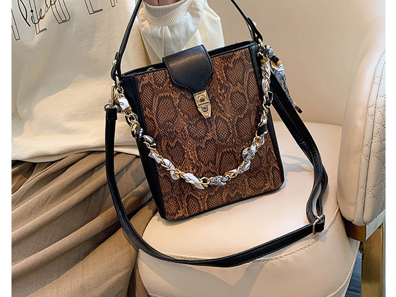 Fashion Dark Gray Snake Chain Crossbody Shoulder Bag,Handbags