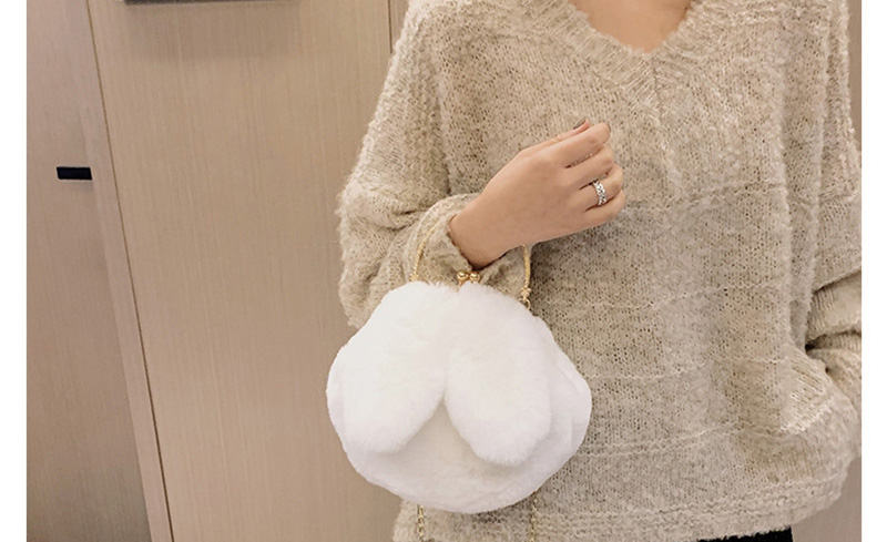 Fashion White Cartoon Plush Chain Hand Shoulder Shoulder Bag,Handbags
