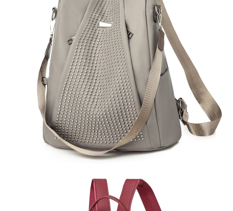 Fashion Khaki Rivet Shoulder Bag,Backpack
