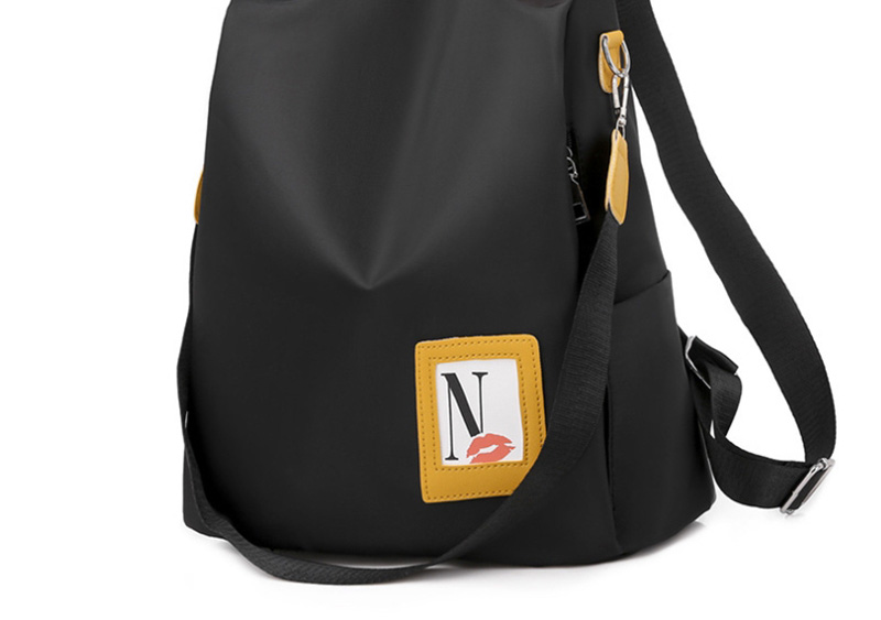 Fashion Black Labeling Lips Anti-theft Nylon Double Shoulder,Backpack