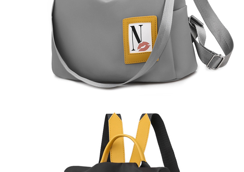 Fashion Light Grey Labeling Lips Anti-theft Nylon Double Shoulder,Backpack