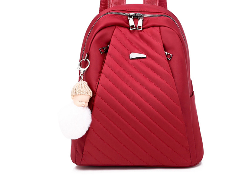 Fashion Khaki Pendant Oxford Cloth Embroidery Shoulder Bag,Backpack