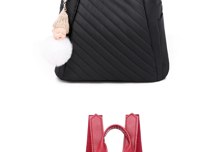 Fashion Black Send Pendant Oxford Cloth Embroidery Shoulder Bag,Backpack