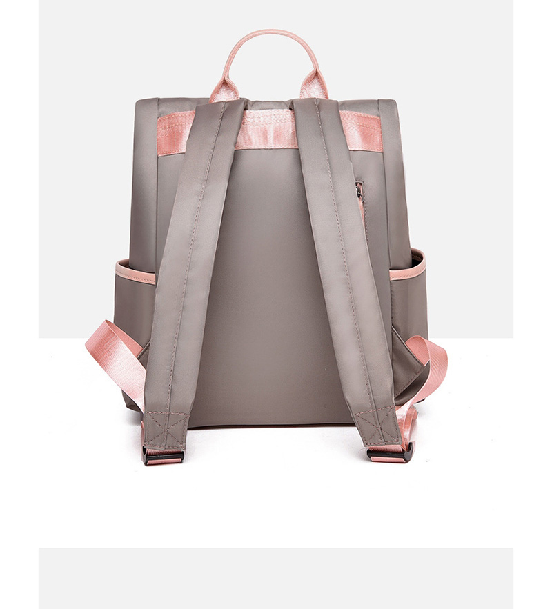 Fashion Khaki Labeled Contrast Backpack,Backpack