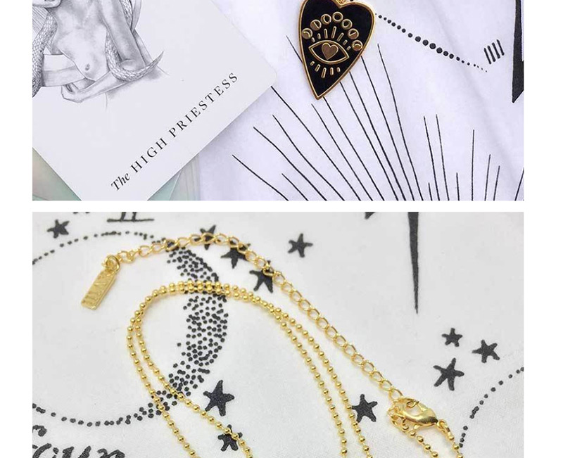 Fashion Black Gold-plated Love Eye Necklace,Pendants