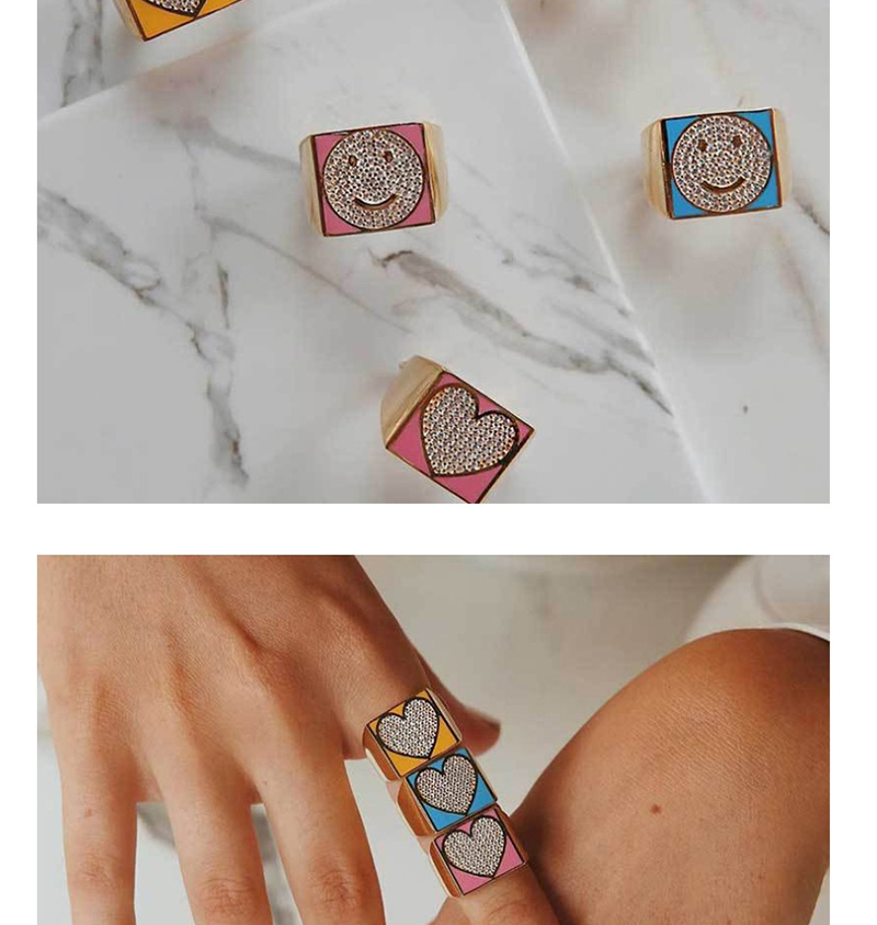 Fashion Yellow Smiley Face Gold-plated Oil-loving Closed Ring,Fashion Rings