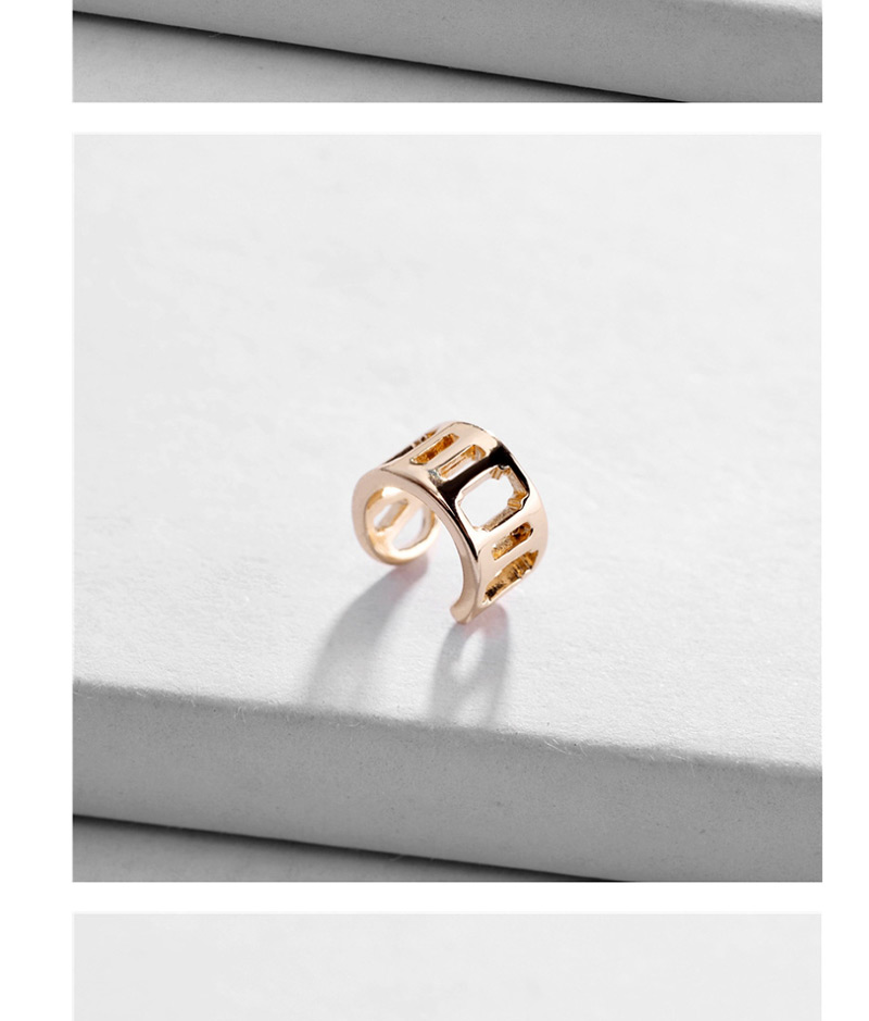 Fashion Gold Copper Fittings Adjustable Hollow Five-star Flower Ear Clip,Hoop Earrings