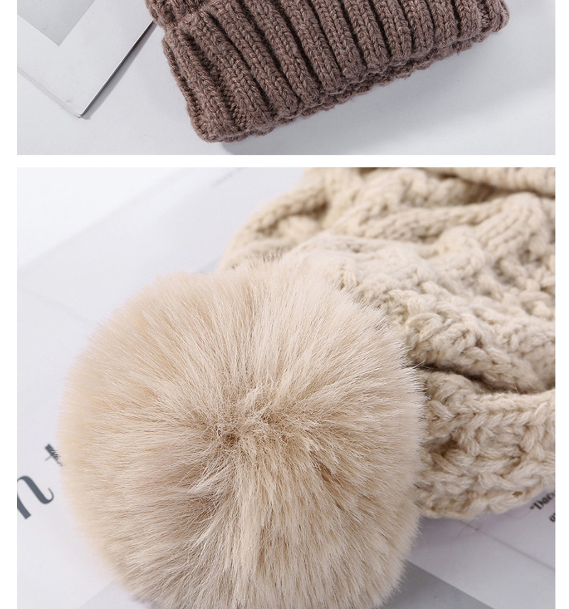 Fashion Khaki Hemp Pattern Plus Velvet Double Wool Cap Layer,Knitting Wool Hats