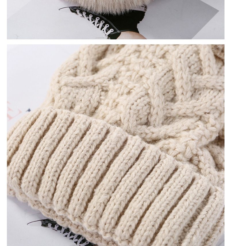 Fashion Yellow Hemp Pattern Plus Velvet Double Wool Cap Layer,Knitting Wool Hats