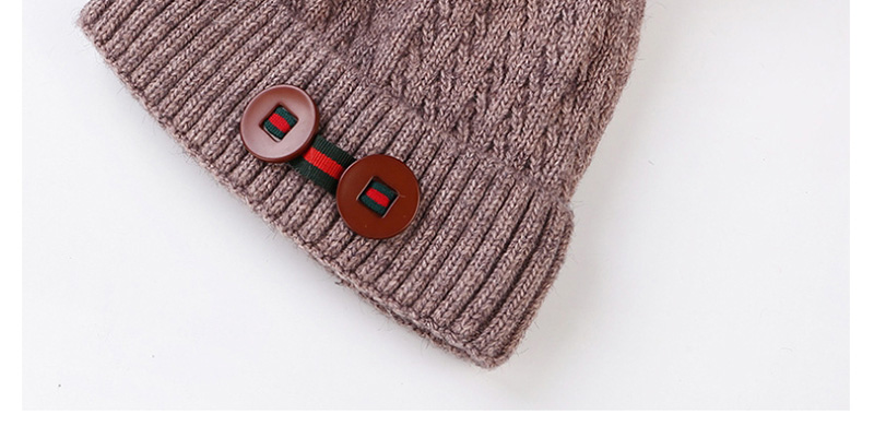 Fashion Navy Double Buckle Knitted Wool Cap,Knitting Wool Hats