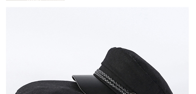 Fashion Black Flat Top Wool Navy Cap,Beanies&Others
