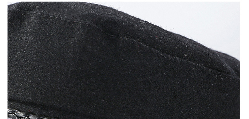 Fashion Black Flat Top Wool Navy Cap,Beanies&Others