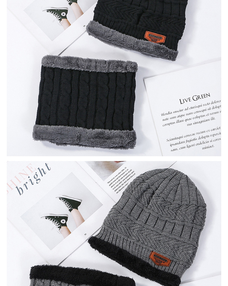 Fashion Khaki Plush Knitted Twisted Woolen Cap Bib Two-piece,Knitting Wool Hats