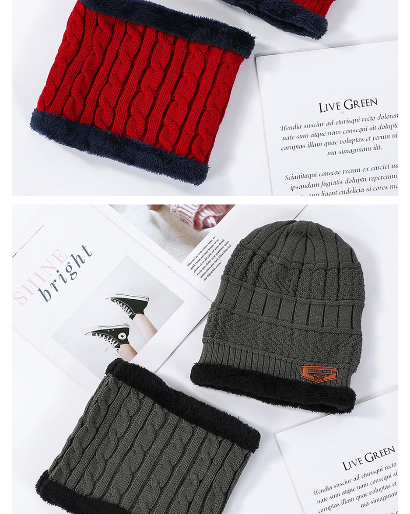 Fashion Coffee Color Plush Knitted Twisted Woolen Cap Bib Two-piece,Knitting Wool Hats