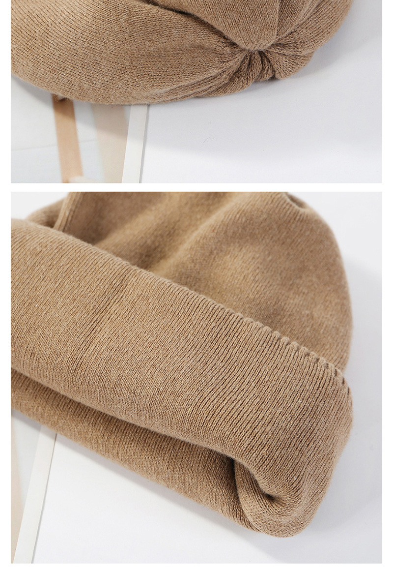 Fashion Coffee Color Double Wool Cap,Knitting Wool Hats