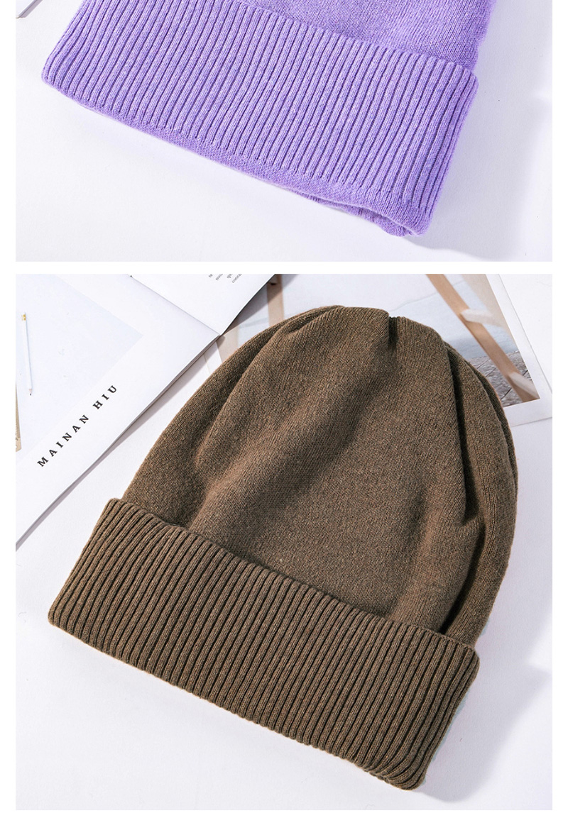 Fashion Purple Double Wool Cap,Knitting Wool Hats