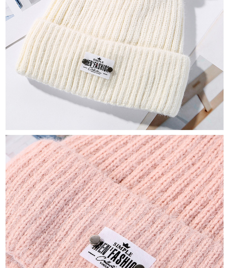 Fashion White Horn Wool And Velvet Knit Hat,Knitting Wool Hats