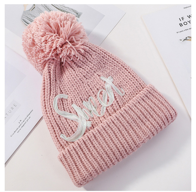 Fashion Pink Letter Knit Wool Hat,Knitting Wool Hats