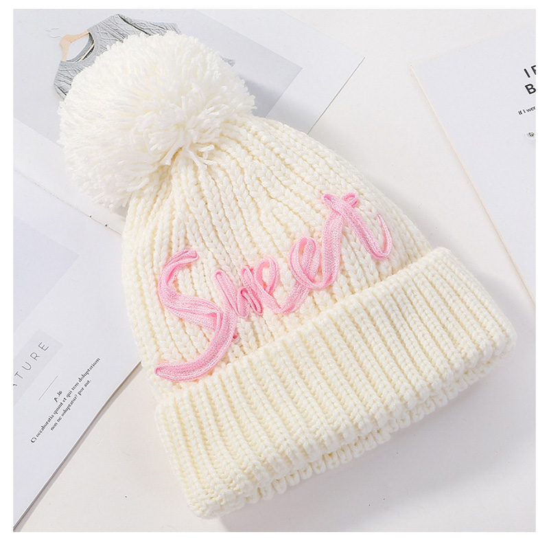 Fashion Pink Letter Knit Wool Hat,Knitting Wool Hats