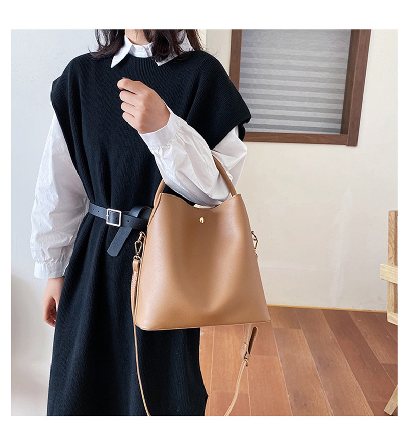 Fashion Creamy-white Solid Color Shoulder Bag,Handbags