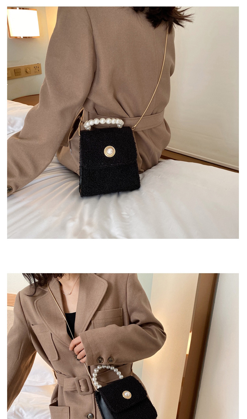 Fashion Black Woolen Bag Chain Shoulder Bag Shoulder Bag,Handbags