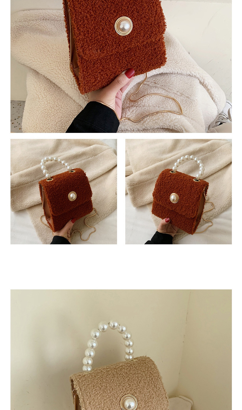 Fashion Brown Woolen Bag Chain Shoulder Bag Shoulder Bag,Handbags