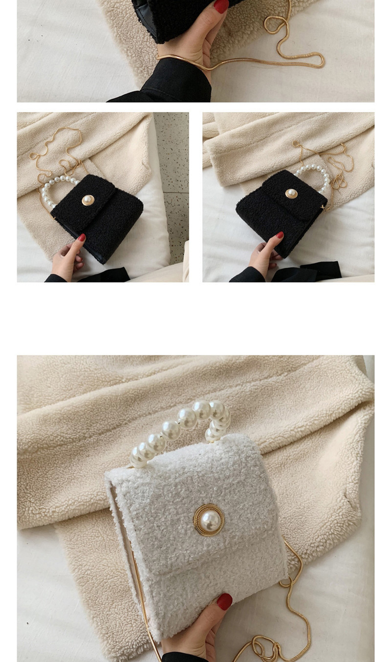 Fashion White Woolen Bag Chain Shoulder Bag Shoulder Bag,Handbags